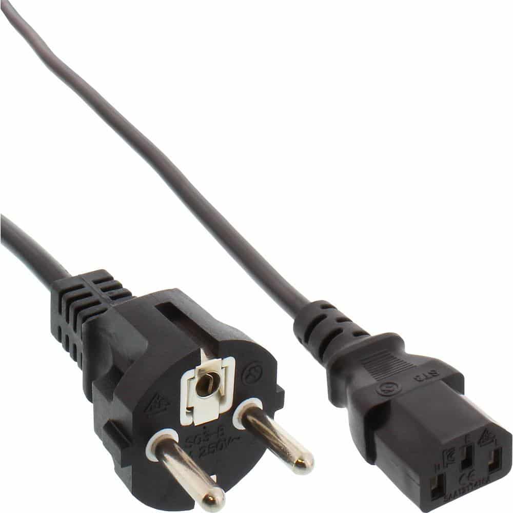 Cable de alimentación extra largo/coloreado, contacto de protección directo al enchufe IEC C13