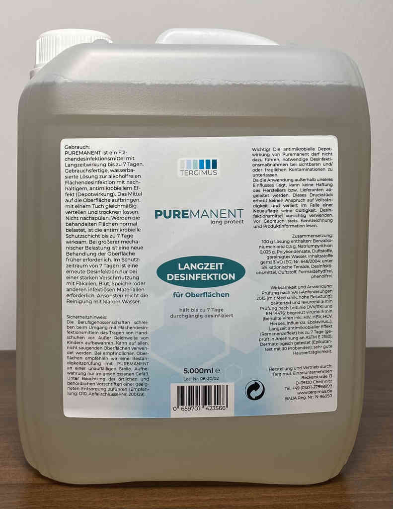 TERGIMUS Puremanent Long Protect desinfectante de superficies de larga duración